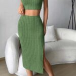 Conjunto Top Y Falda De Tirantes